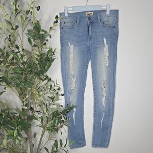 Denim BLVD Light Blue Distressed Skinny Jeans Sz 5